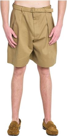 Saint Laurent Drill Bermuda Shorts - Heren - Korte Broeken - Beige - M - Katoen - Korte Broeken