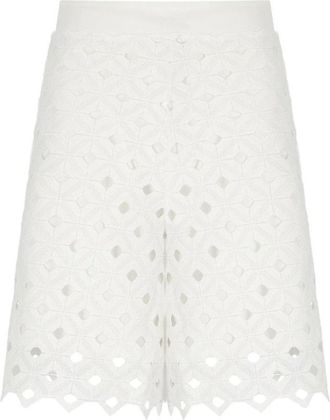 Max Mara Uguale Shorts - Dames - Korte Broeken - Wit - S - Katoen - Korte Broeken