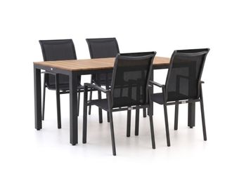 Forza Furniture Forza Centallo/Fidenza 160cm dining tuinset 5-delig stapelbaar
