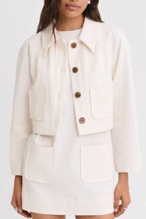 Matthew Bruch Raglan Sleeve Barn Jacket In Cream