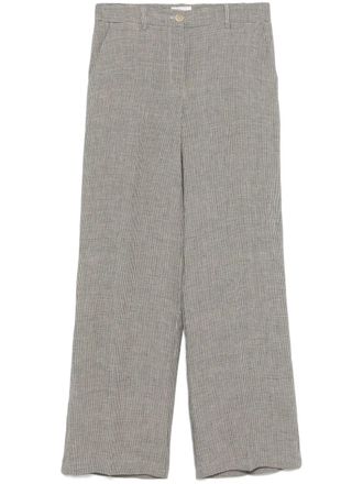 P.A.R.O.S.H. linen straight-leg trousers - Black