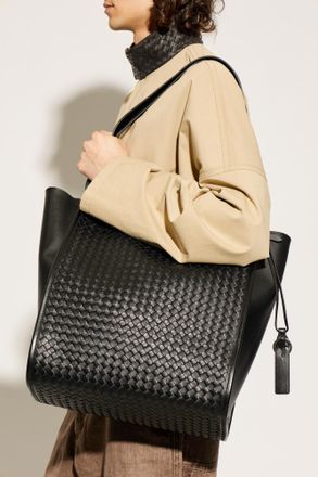 Bottega Veneta Corriere Shopper Bag, Mens, Black