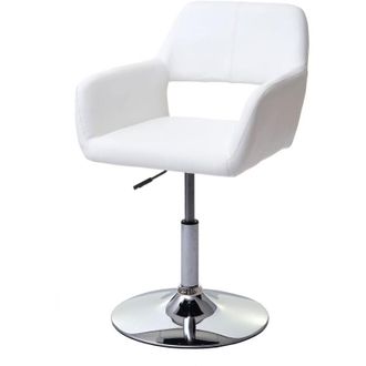 Hhg Sedia sala da pranzo 926 iii design retro metallo cromato ecopelle bianco