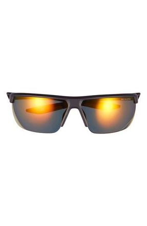 Nike 71mm Nike Tempest Performance Sunglasses in Matte Gridiron/Orange Mirro at Nordstrom Rack