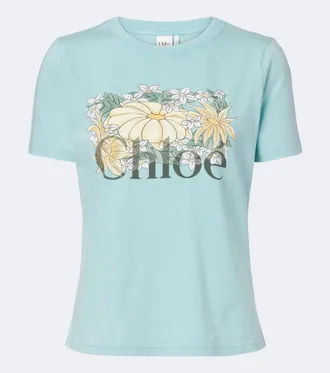 Chlo&eacute; Chlo&eacute; Logo printed cotton jersey T-shirt