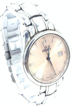 Fendi Pink Champagne Dial Quartz Watch, Stainless Womens Steel (Pre-Owned)
