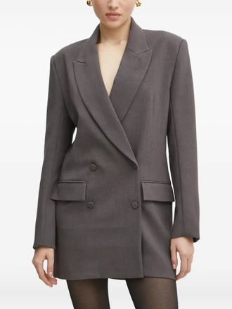 Bardot rose-embellished double-breasted mini dress - Grey