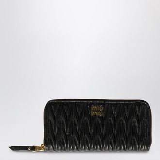 Miu Miu Large black quilted nappa leather wallet