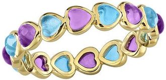 Rina Limor Gold Over Silver 3.60 Ct. Tw. Amethyst-Africa, Blue Topaz - Swiss Eternity Ring