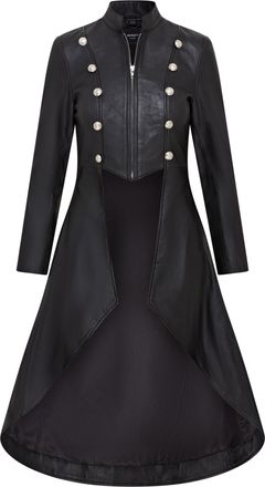 Infinity Leather Womens Gothic Full Length Edwardian Leather Coat - Atlanta