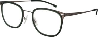 HUGO BOSS Green Stainless Steel Glasses Mens (Frames)