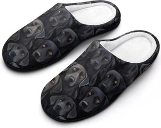 Generic Labrador Lab Dogs Mens House Slippers Memory Foam Washable Cotton Slip on Home Shoes