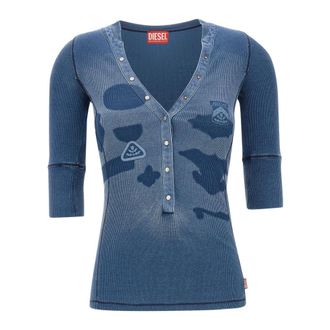 Diesel Dames, Truien, Blauw, Maat: M Katoen