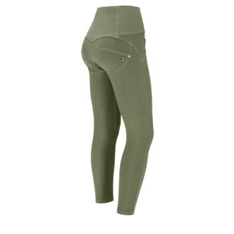Freddy Pantaloni push up WR.UP 7/8 vita alta con bottoni in tessuto navetta con strappi