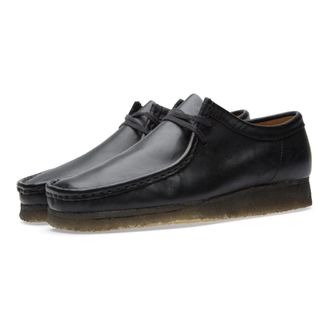 Clarks Wallabee Leren Schoenen - Heren - Veterschoenen - Zwart - 45 EU - Leer - Schoenen