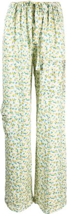 Cormio floral-print drawstring-waist trousers - women - Viscose - 40 - Yellow