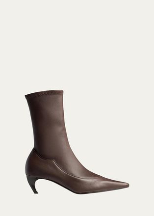 Khaite Valerie 55MM Leather Ankle Boots