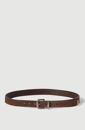 Brunello Cucinelli Reversed leather belt in Mud at Nordstrom, Size 105