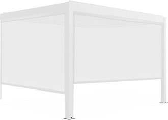 Oviala P&eacute;rgola bioclim&aacute;tica adosada con iluminaci&oacute;n motorizada 3x4m y 2 toldo