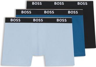 BOSS Assorted 3-Pack Power Stretch Cotton Boxer Briefs in Open Blue at Nordstrom, Size Xx-Large