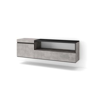 Skraut Home Skraut Home - Mueble Tv, Televisi&oacute;n, Muebles De Sal&oacute;n, Almacenaje, 150x45x35cm, Para Tv Hasta 65, Colgado, Suspendido, Estilo Moderno, Gris Cemento