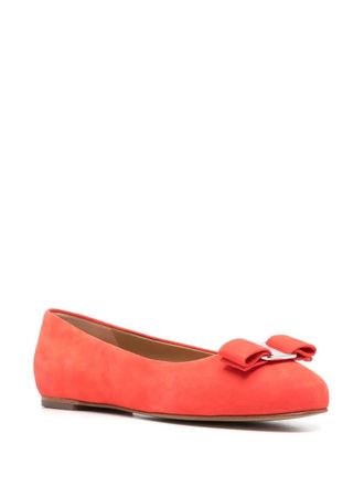 Ferragamo Devin Parker Ballerina Flat - Red
