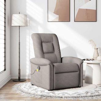 vidaXL Vidaxl - Sill&oacute;n De Masaje Reclinable De Tela Gris Taup&eacute;
