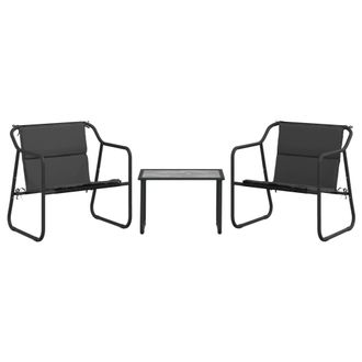 vidaXL Juego Muebles De Jard&iacute;n 3 Pzas Y Cojines Acero Gris Antracita Vidaxl