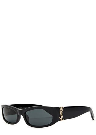 Saint Laurent Rectangle-frame Sunglasses - Black - One Size