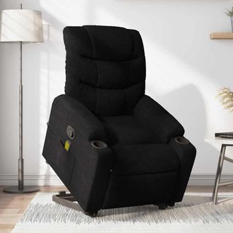 vidaXL Sill&oacute;n Reclinable De Masaje Elevable Tela Negro Vidaxl