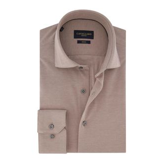 Cavallaro Overhemden, Heren, Bruin, 2Xl, Katoen, Piquo Shirt