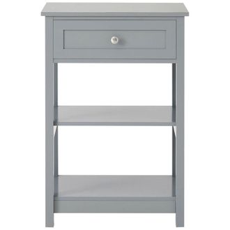 SoBuy Sobuy - Mesa Auxiliar Con 1 Caj&oacute;n, Consola,mesita De Noche Para Sal&oacute;n Comedor Tel&eacute;fono O Lampara Gris Fbt46-hg Es