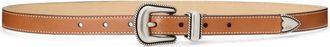 Polo Ralph Lauren contrast-stitching leather belt - women - Leather - M - Brown
