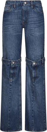 Coperni Blauwe Laagjes Open Knie Jeans - Dames - Regular Fit Jeans - Blauw - XS - Katoen - Jeans