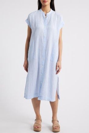 Eileen Fisher Short Sleeve Organic Linen Shift Dress in Ultramarine at Nordstrom Rack, Size Xx-Small