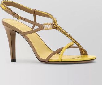 Fendi leather two-tone sandals