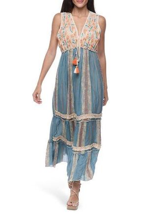 Ranee&rsquo;s Floral Cotton Sundress in Blue at Nordstrom Rack