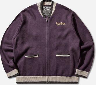 Hysteric Glamour Men s Bored Michigan Embroidered Cardigan Purple