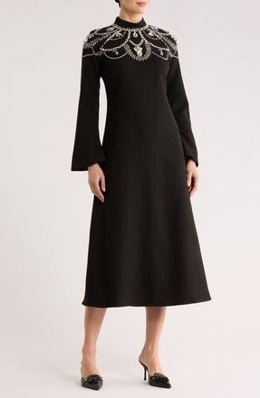 SIMKHAI Odetta Bell Sleeve Midi Dress in Black at Nordstrom Rack, Size 4