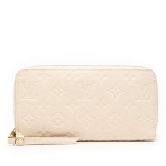 Louis Vuitton Monogram Empreinte Beige Cream Leather Long Wallet (Bi-Fold) (Pre-Owned)