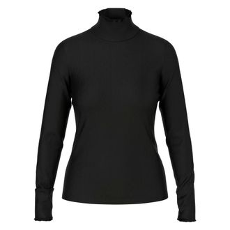 Marc Cain Camiseta de manga larga lisa con cuello alto - Knitwear - Mujer - Negro - M
