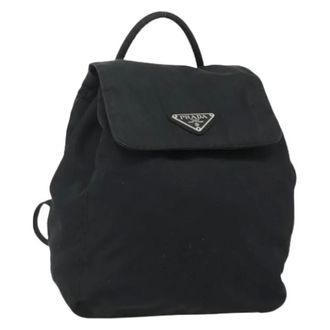 Prada Pre-owned Backpacks, female, Black, Size: ONE SIZE Pre-owned Vintage Nylon Backpack