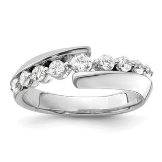 Diamond2Deal 14k White Gold Lab Grown Diamond Wedding Band Ring 1/2Ct Clarity- VS Color- G-H