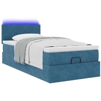 vidaXL Estructura De Cama Otomana Colch&oacute;n Terciopelo Azul Oscuro Vidaxl