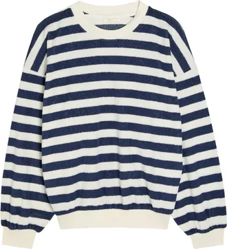 Suzie Kondi Sifnos Striped Terry Sweatshirt - Navy - S (UK8-10 / S)