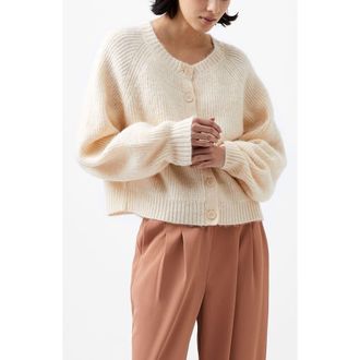 French Connection Fluffy Cardigan in 10-Classic Cream at Nordstrom, Size Small