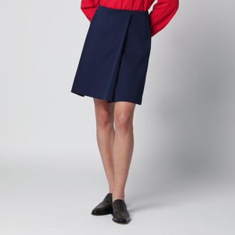 Miu Miu Baltic blue tech jersey skirt