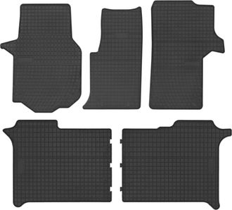 OEM Alfombrillas De Goma Para Coche: Furgoneta De Reparto Mercedes Crafter Ii De 2 Filas (2016-) - Negras, Ajustadas