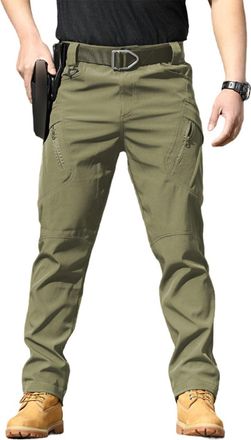 Generic Mens Tactical Cargo Pants Waterproof Lightweight Ripstop Stretch Work Hiking Pants with Multi Pockets 2025 (Army Green IX9,M)