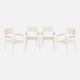 Sweeek Sill&oacute;n De Jard&iacute;n De Aluminio Y Textileno, Set De 4